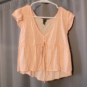 Pink Spotted Open Shirt w tie